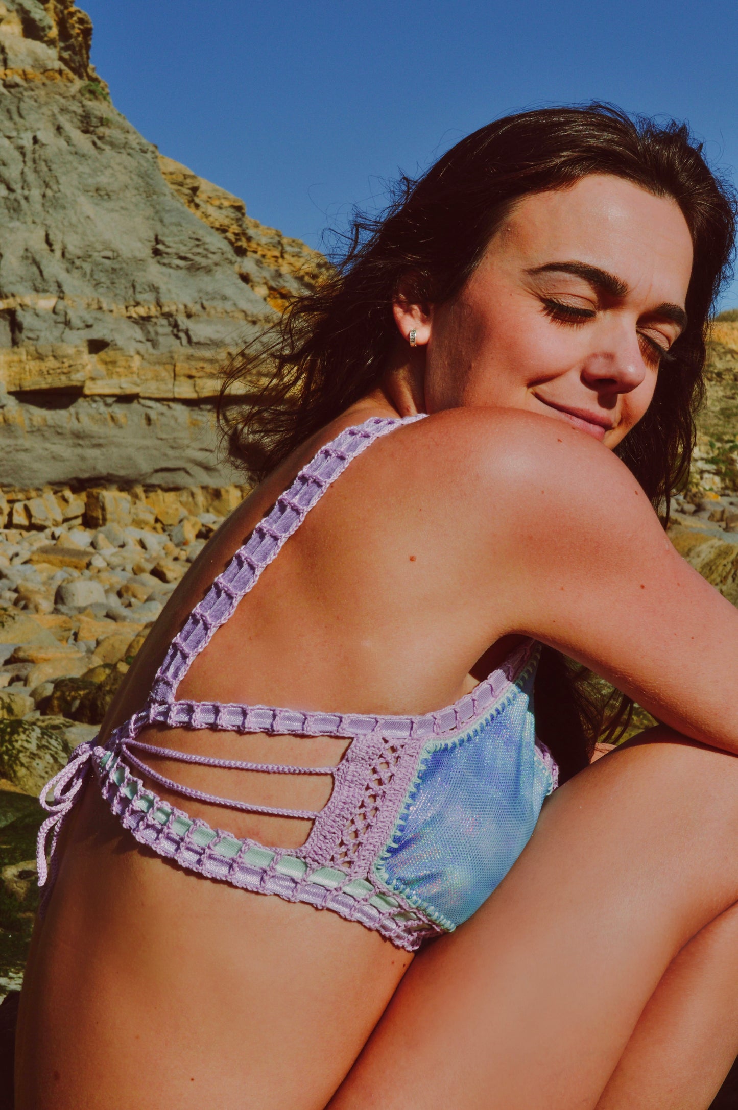 Sereia Guanabara Lilac Top Bikini w/ tie-side High Leg Bottom